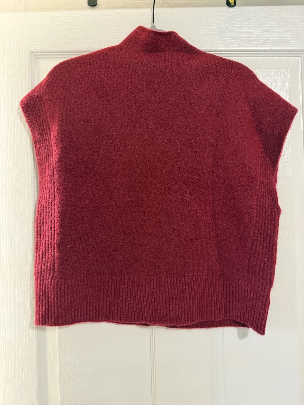 Express Sleeveless Mock Neck Sweater Vest in Burgundy